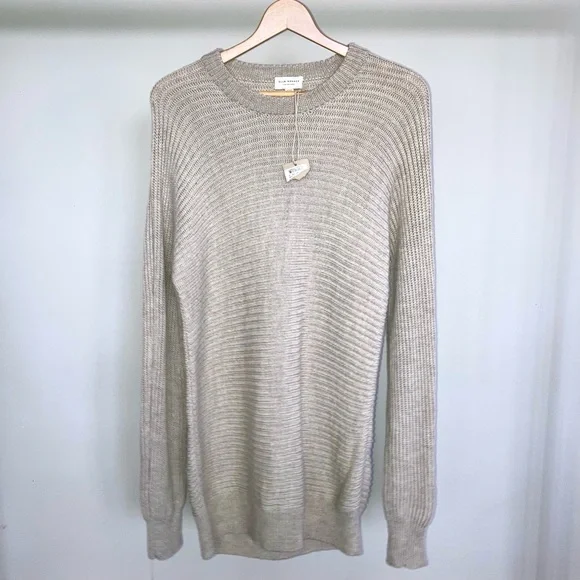 NWT Club Monaco 100% merino wool horizontal shaker ribbed crewneck sweater. 🤎 - Picture 5 of 8